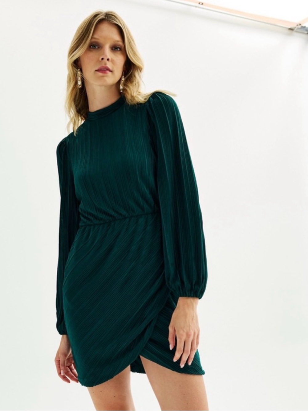 Nine West Overlay Mini Dress Size S NEW Green